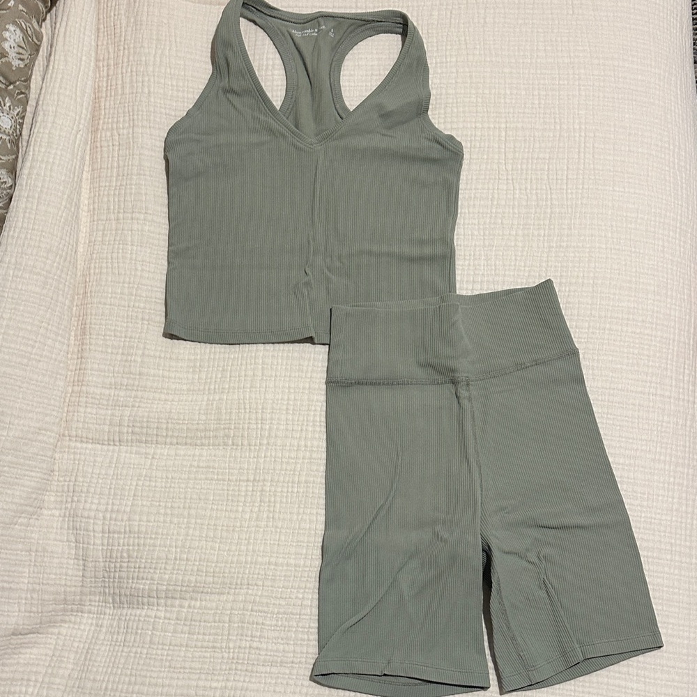 Abercrombie & Fitch Ribbed Biker Short Set